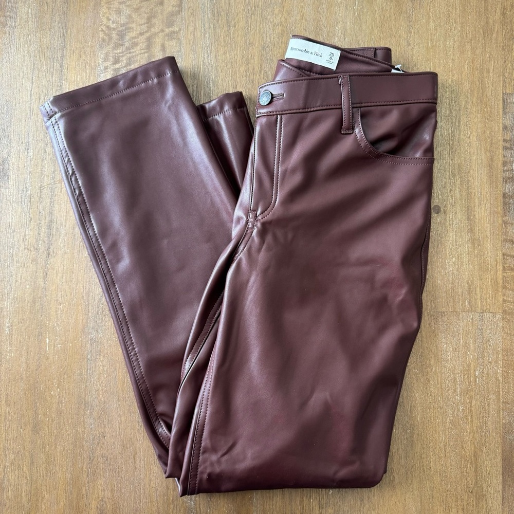 Abercrombie Vegan Leather Dad Pant